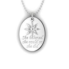 Load image into Gallery viewer, Engraved Fingerprint "Believe" Silver Necklace
