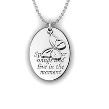 Load image into Gallery viewer, Engraved Fingerprint "Wings" Silver Necklace
