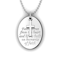 Load image into Gallery viewer, Engraved Fingerprint "Faith" Silver Necklace