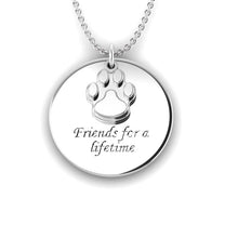 Load image into Gallery viewer, Engraved Fingerprint "Friends" Silver Necklace