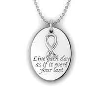 Load image into Gallery viewer, Engraved Fingerprint "Live" Silver Necklace