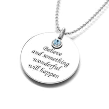 Load image into Gallery viewer, Engraved Fingerprint "November" Topaz Birthstone Silver Necklace
