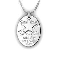 Load image into Gallery viewer, Engraved Fingerprint "Good Friends" Silver Necklace