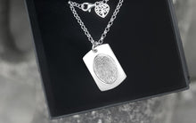 Load image into Gallery viewer, Fingerprint Silver Ingot and Chain