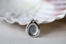 Load image into Gallery viewer, Teardrop Fingerprint Silver Necklace
