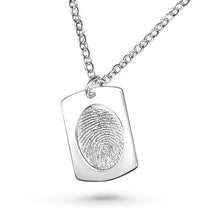 Load image into Gallery viewer, Fingerprint Silver Ingot and Chain