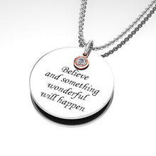 Load image into Gallery viewer, Engraved Fingerprint "April" Diamond Birthstone Silver Necklace