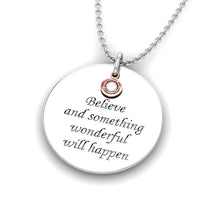 Load image into Gallery viewer, Engraved Fingerprint "June" Pearl Birthstone Silver Necklace