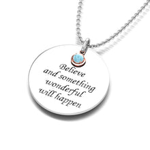 Load image into Gallery viewer, March Aquamarine Birthstone Silver Necklace