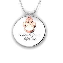 Load image into Gallery viewer, Engraved Fingerprint "Friends" Silver Necklace