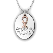 Load image into Gallery viewer, Engraved Fingerprint "Live" Silver Necklace