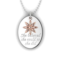 Load image into Gallery viewer, Engraved Fingerprint "Believe" Silver Necklace