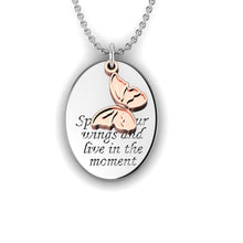 Load image into Gallery viewer, Engraved Fingerprint "Wings" Silver Necklace