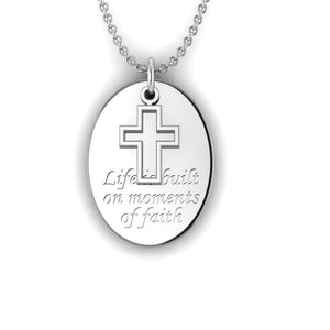 "Life" Silver Necklace and Rose Charm