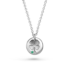 Birthstone Fingerprint Clover Necklace