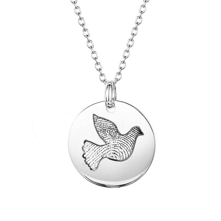 Dove Fingerprint Silver Necklace