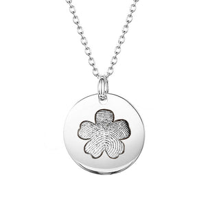 For Get Me Not Flower Fingerprint Necklace