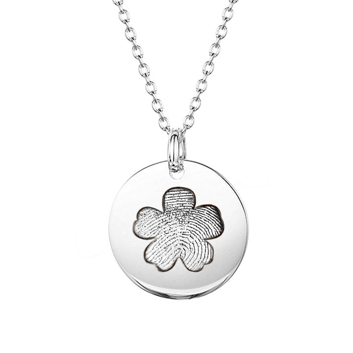 For Get Me Not Flower Fingerprint Necklace