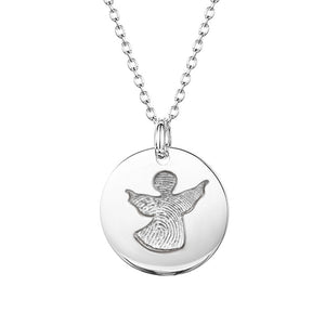 Guardian Angel Fingerprint Silver Necklace