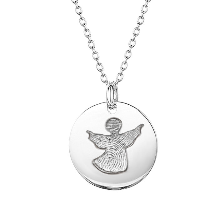 Guardian Angel Fingerprint Silver Necklace