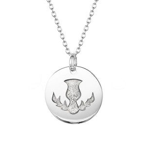 Thistle Fingerprint Silver Necklace
