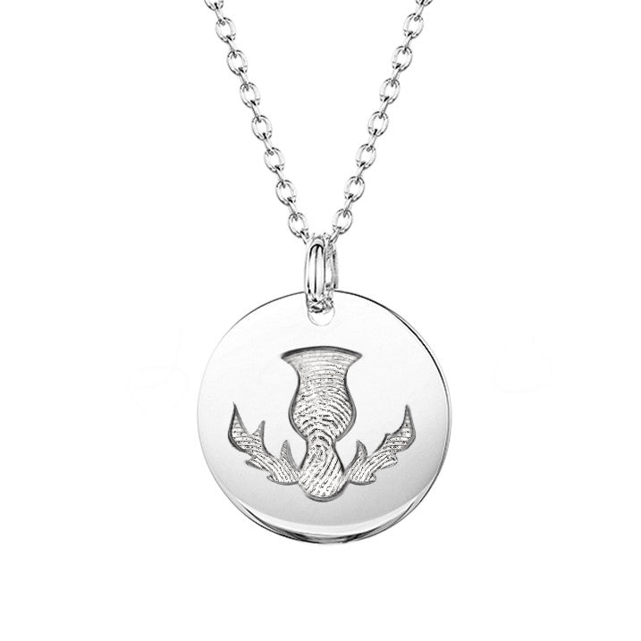 Thistle Fingerprint Silver Necklace