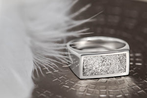 Fingerprint Silver Signet Ring