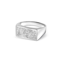 Load image into Gallery viewer, Fingerprint Silver Signet Ring
