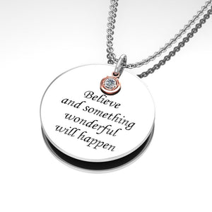 April Diamond Birthstone Silver Necklace