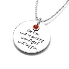 Load image into Gallery viewer, Engraved Fingerprint &quot;October&quot; Fire Opal Birthstone Silver Necklace
