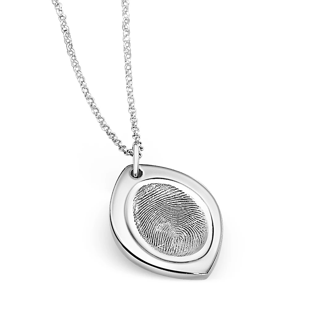 Ellipse Fingerprint Silver Necklace