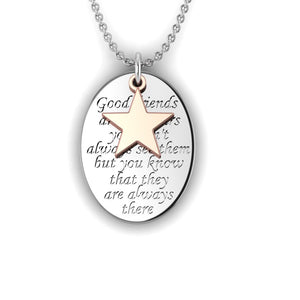 "Good Friends" Silver Necklace