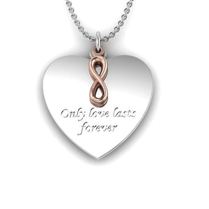 Engraved Fingerprint "Forever" Silver Necklace