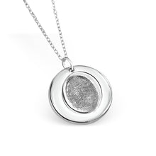 Load image into Gallery viewer, Round Fingerprint Silver Necklace
