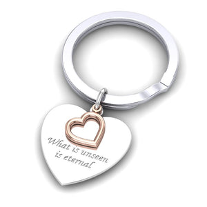 "Eternal" Silver Keyring and Rose Charm